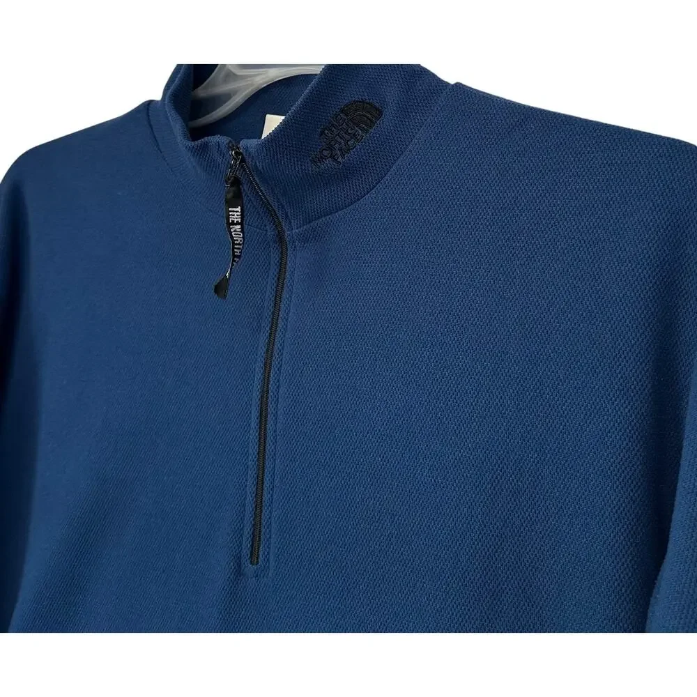 The North Face Textured 1/2 Zip Pullover Blue Size M